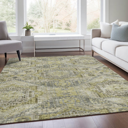 Machine Washable Indoor/Outdoor Chantille Khaki 2'6" x 3'10" Rug