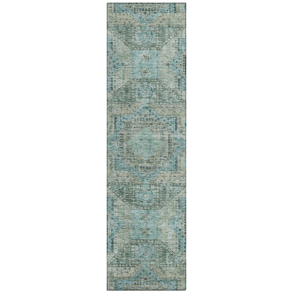 Machine Washable Indoor/Outdoor Chantille Sage 2'3" x 7'6" Runner Rug
