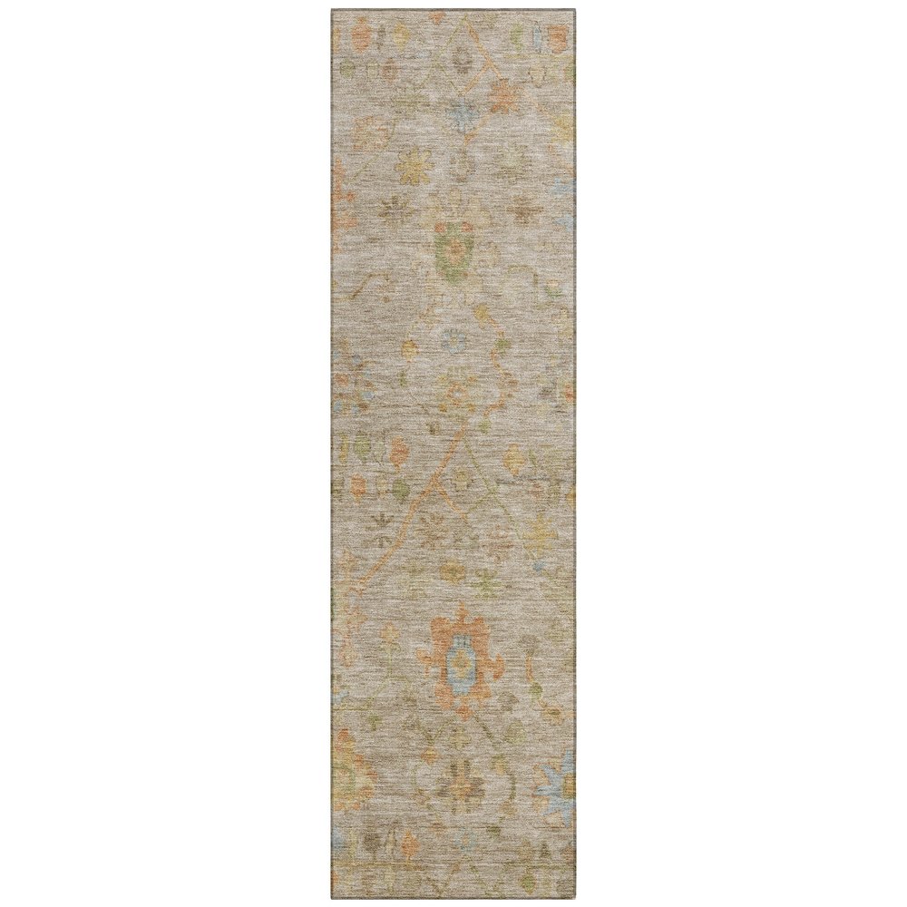 Machine Washable Indoor/Outdoor Chantille Beige 2'3" x 7'6" Runner Rug
