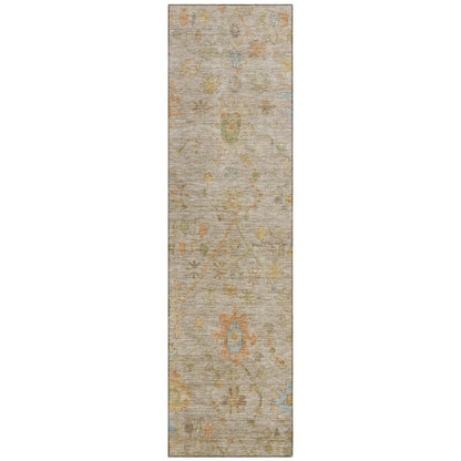 Machine Washable Indoor/Outdoor Chantille Beige 2'3" x 7'6" Runner Rug