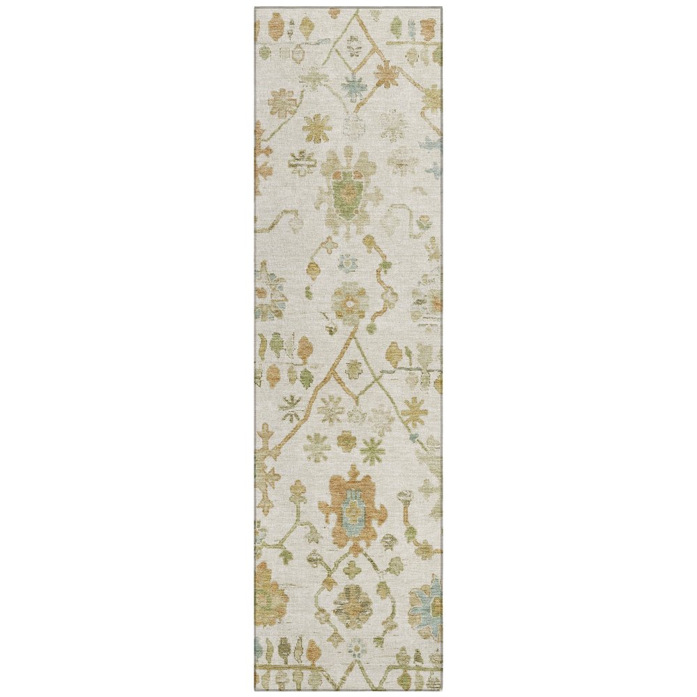 Machine Washable Indoor/Outdoor Chantille Ivory 2'3" x 7'6" Runner Rug