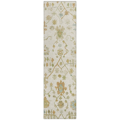 Machine Washable Indoor/Outdoor Chantille Ivory 2'3" x 7'6" Runner Rug