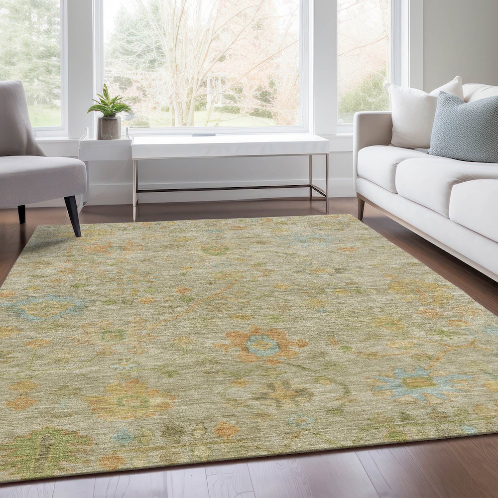 Machine Washable Indoor/Outdoor Chantille Khaki 2'6" x 3'10" Rug