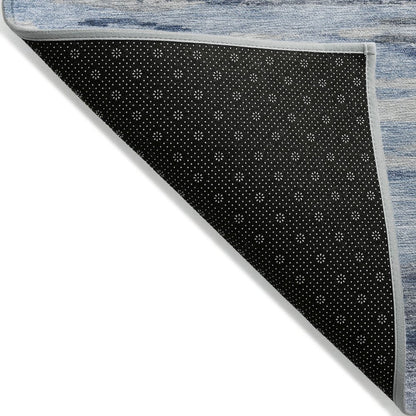 Machine Washable Indoor/Outdoor Chantille Blue 1'8" x 2'6" Rug