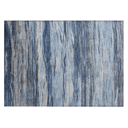 Machine Washable Indoor/Outdoor Chantille Blue 1'8" x 2'6" Rug