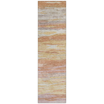 Machine Washable Indoor/Outdoor Chantille Salmon 2'3" x 7'6" Runner Rug