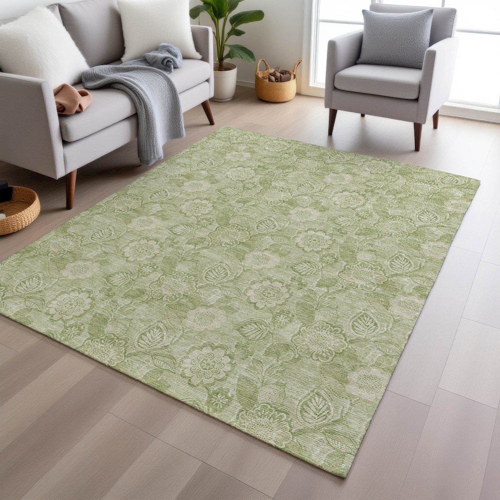 Machine Washable Indoor/Outdoor Chantille Sage 2'6" x 3'10" Rug
