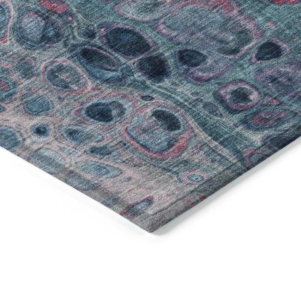 Machine Washable Indoor/Outdoor Chantille Teal 1'8" x 2'6" Rug