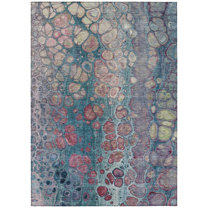 Machine Washable Indoor/Outdoor Chantille Teal 2'6" x 3'10" Rug