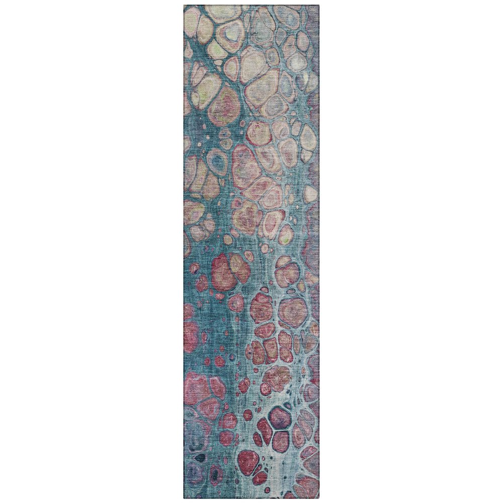 Machine Washable Indoor/Outdoor Chantille Teal 2'3" x 7'6" Runner Rug