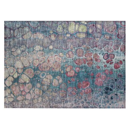 Machine Washable Indoor/Outdoor Chantille Teal 1'8" x 2'6" Rug