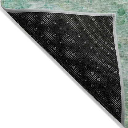Machine Washable Indoor/Outdoor Chantille Teal 1'8" x 2'6" Rug