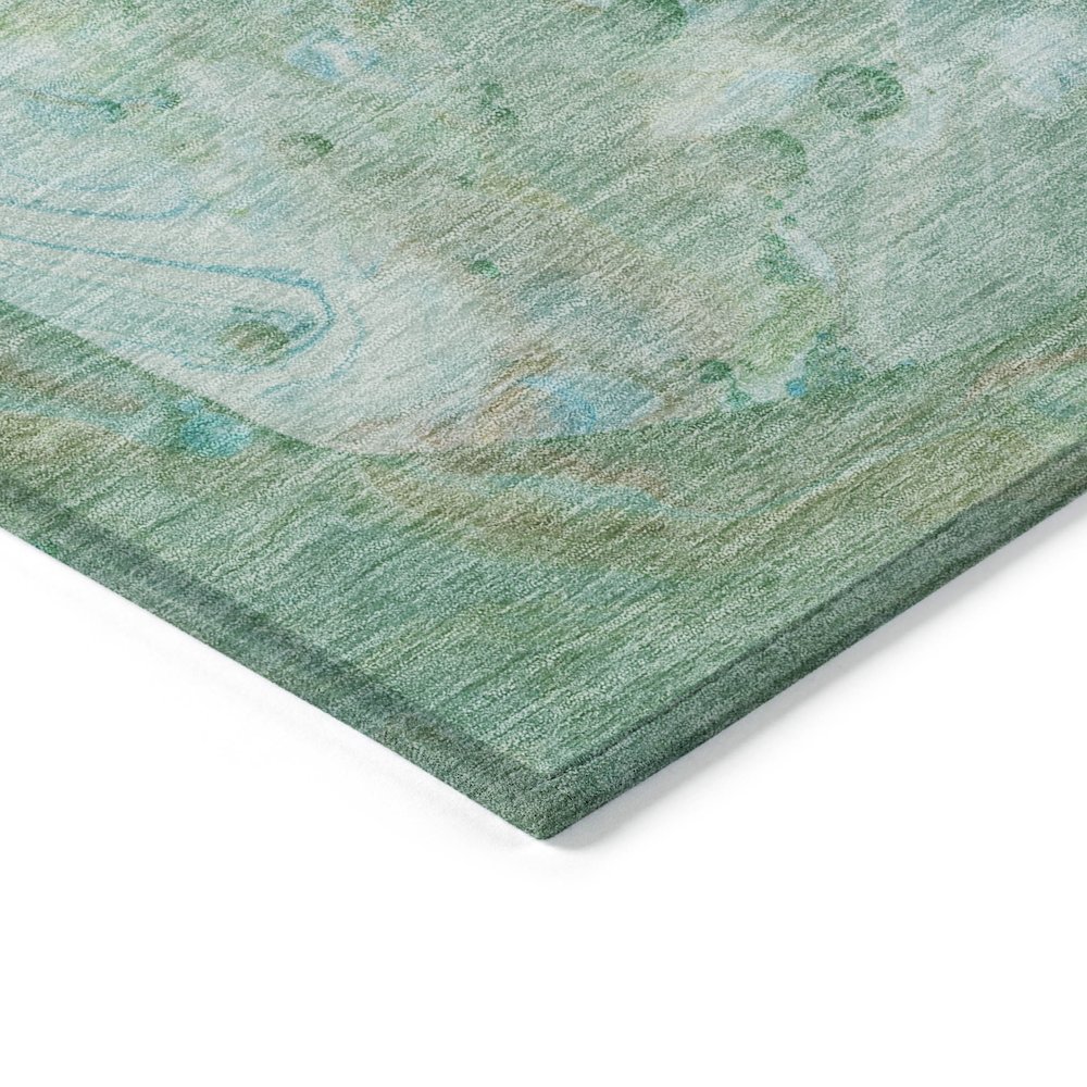 Machine Washable Indoor/Outdoor Chantille Teal 1'8" x 2'6" Rug