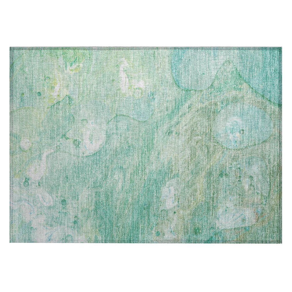 Machine Washable Indoor/Outdoor Chantille Teal 1'8" x 2'6" Rug