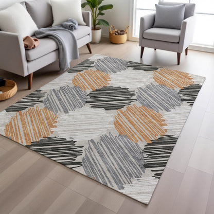 Machine Washable Indoor/Outdoor Chantille Copper 2'6" x 3'10" Rug