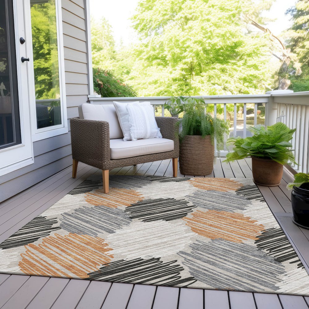 Machine Washable Indoor/Outdoor Chantille Copper 2'6" x 3'10" Rug
