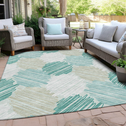 Machine Washable Indoor/Outdoor Chantille Teal 2'6" x 3'10" Rug
