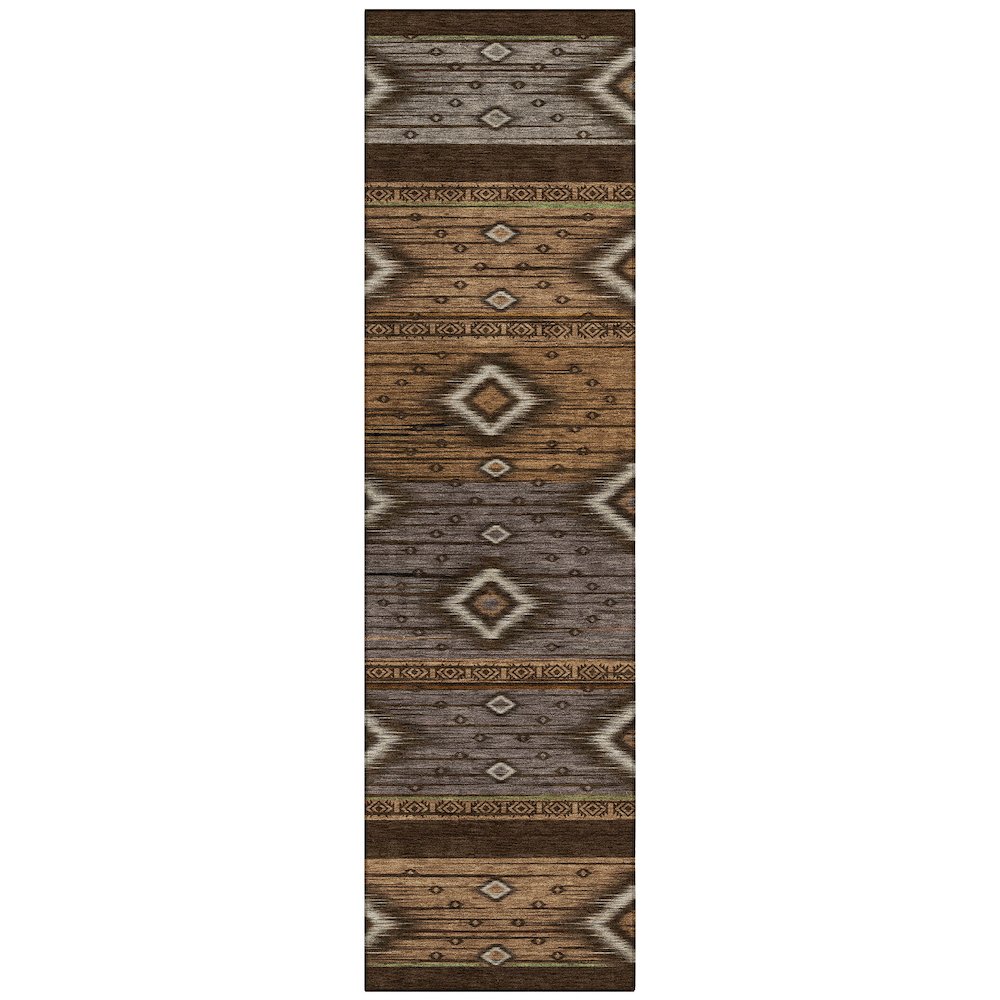 Machine Washable Indoor/Outdoor Chantille Chocolate 2'3" x 7'6" Runner Rug