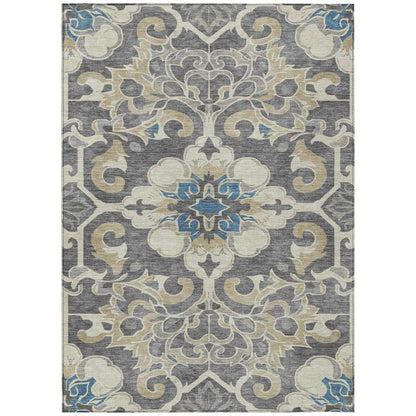 Machine Washable Indoor/Outdoor Chantille Beige 2'6" x 3'10" Rug