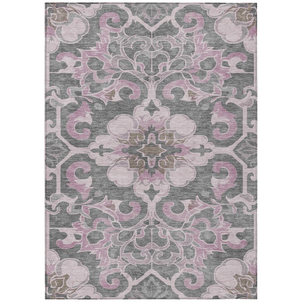 Machine Washable Indoor/Outdoor Chantille Pink 2'6" x 3'10" Rug