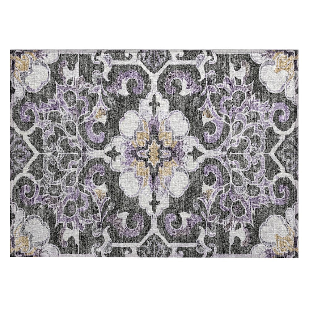 Machine Washable Indoor/Outdoor Chantille Purple 1'8" x 2'6" Rug