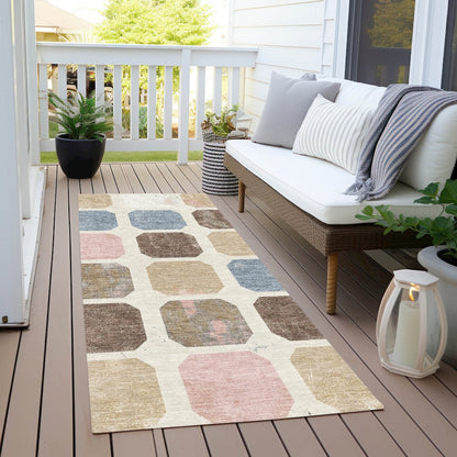 Machine Washable Indoor/Outdoor Chantille Linen 2'3" x 7'6" Runner Rug