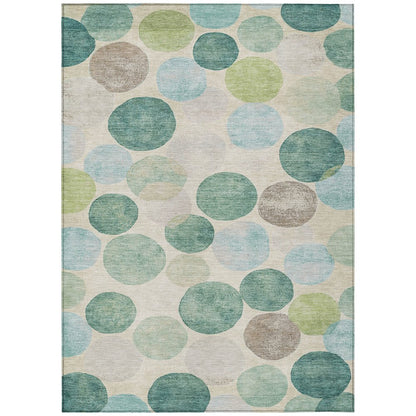 Machine Washable Indoor/Outdoor Chantille Teal 2'6" x 3'10" Rug