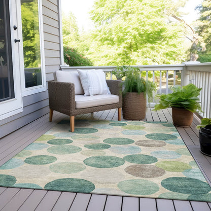 Machine Washable Indoor/Outdoor Chantille Teal 2'6" x 3'10" Rug
