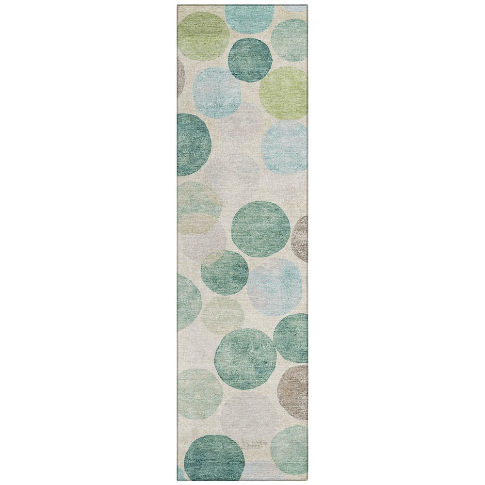 Machine Washable Indoor/Outdoor Chantille Teal 2'3" x 7'6" Runner Rug