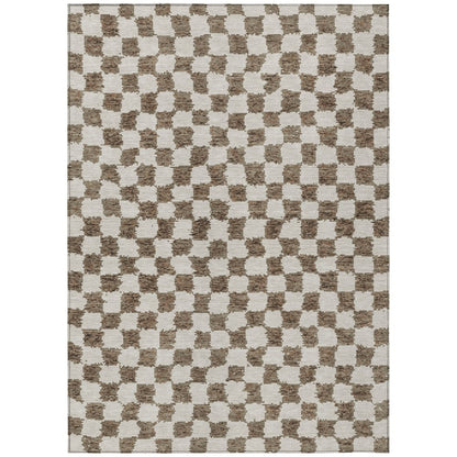 Machine Washable Indoor/Outdoor Chantille Brown 2'6" x 3'10" Rug