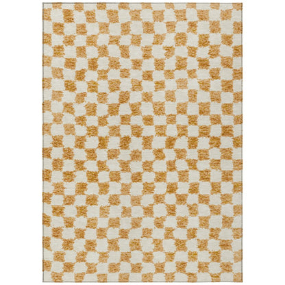 Machine Washable Indoor/Outdoor Chantille Orange 2'6" x 3'10" Rug
