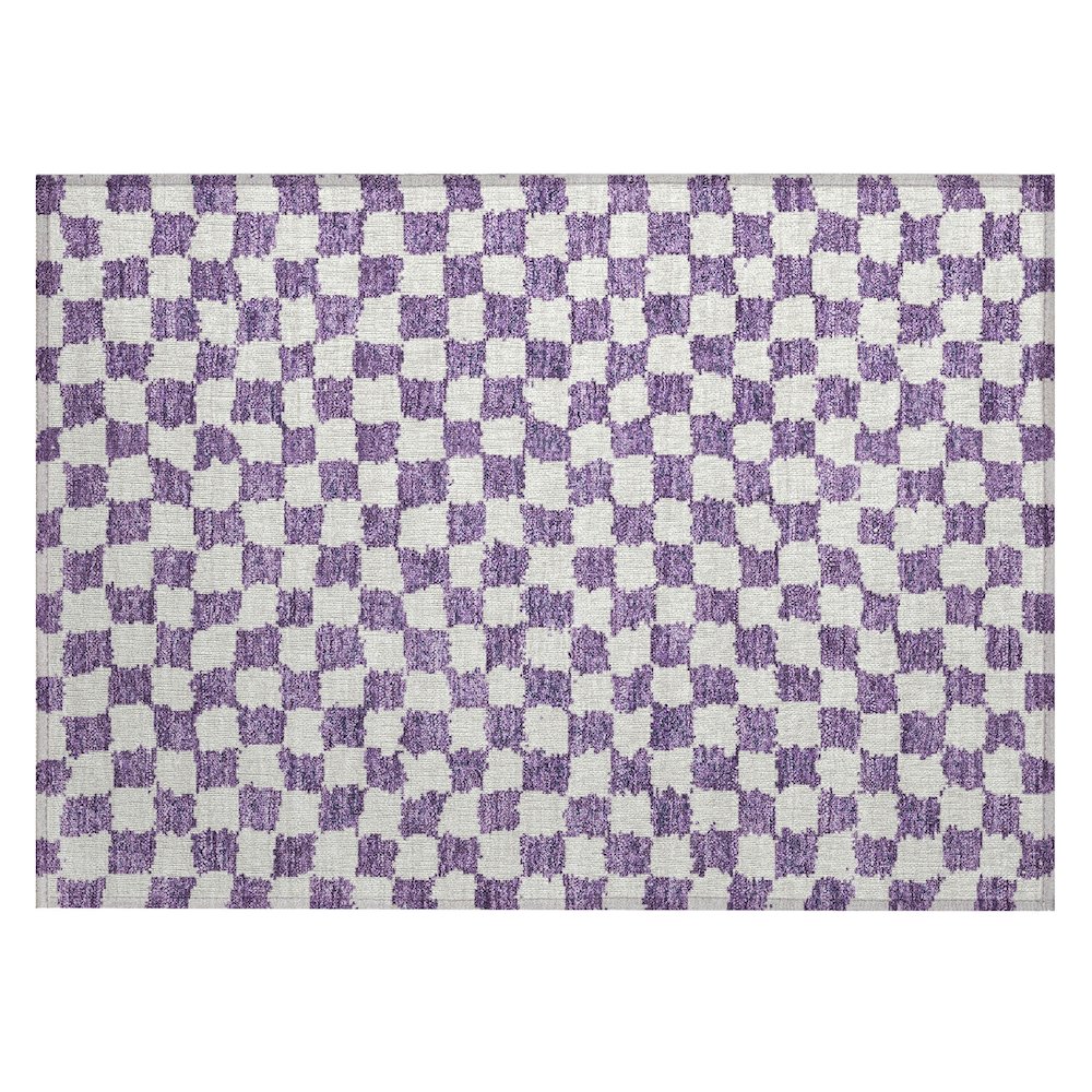 Machine Washable Indoor/Outdoor Chantille Purple 1'8" x 2'6" Rug