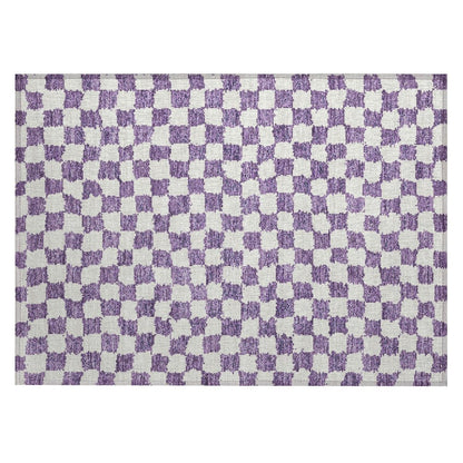 Machine Washable Indoor/Outdoor Chantille Purple 1'8" x 2'6" Rug