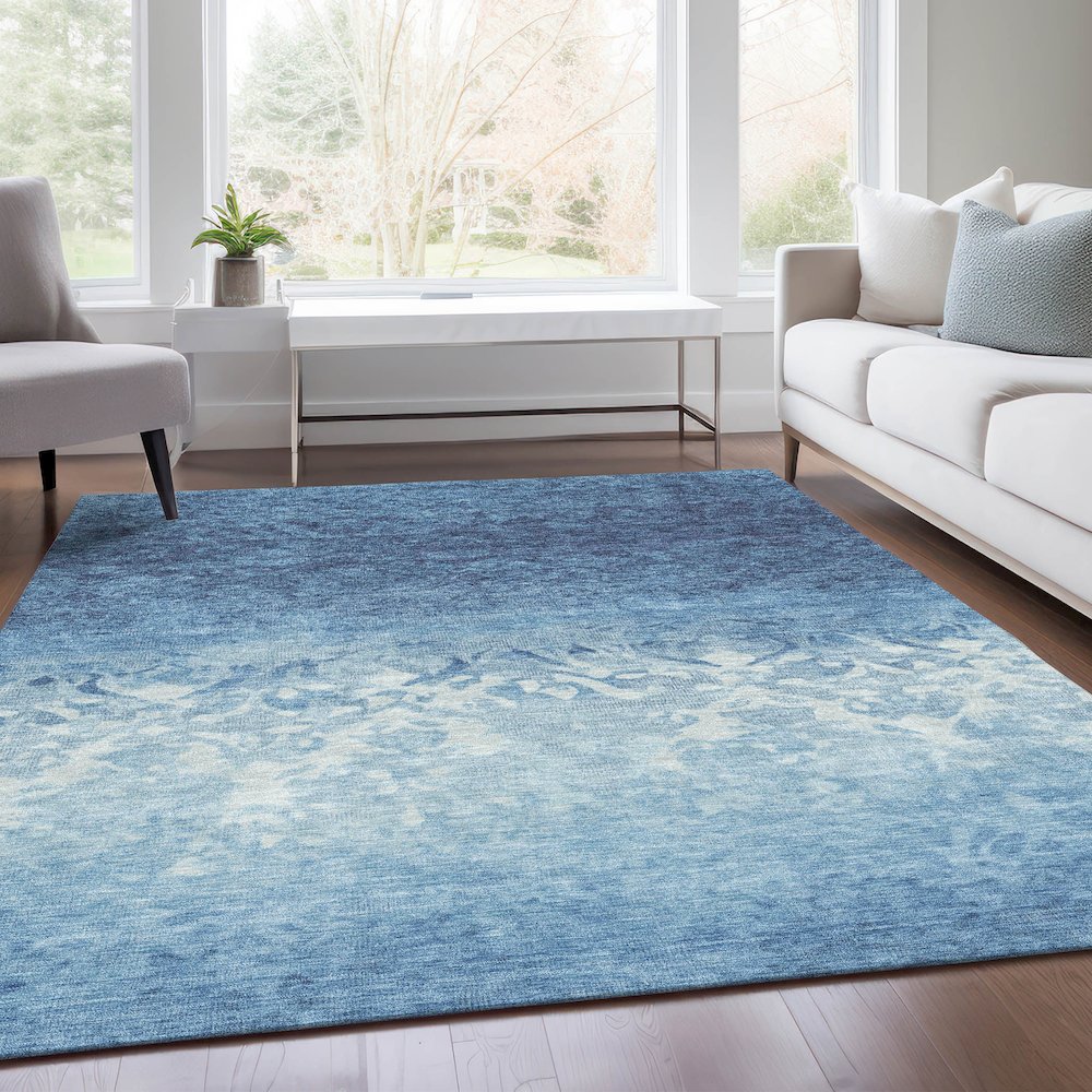 Machine Washable Indoor/Outdoor Chantille Denim 2'6" x 3'10" Rug