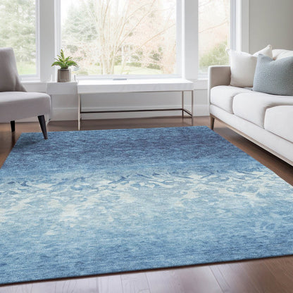 Machine Washable Indoor/Outdoor Chantille Denim 2'6" x 3'10" Rug