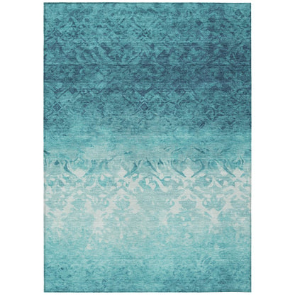 Machine Washable Indoor/Outdoor Chantille Teal 2'6" x 3'10" Rug
