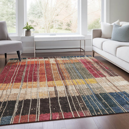 Machine Washable Indoor/Outdoor Chantille Beige 2'6" x 3'10" Rug