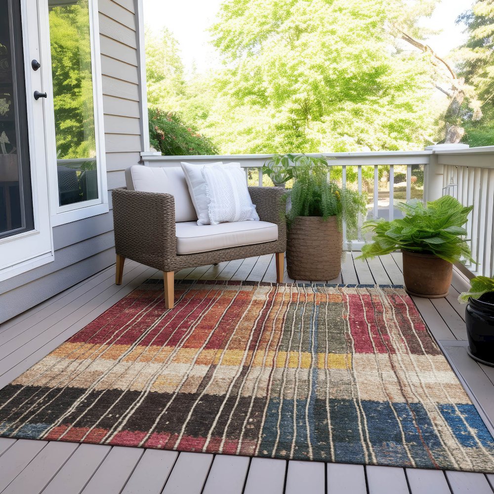 Machine Washable Indoor/Outdoor Chantille Beige 2'6" x 3'10" Rug