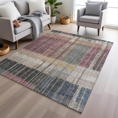 Machine Washable Indoor/Outdoor Chantille Mauve 2'6" x 3'10" Rug