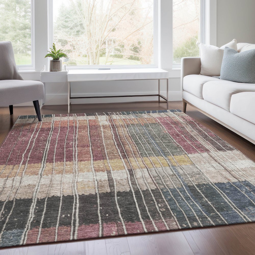 Machine Washable Indoor/Outdoor Chantille Mauve 2'6" x 3'10" Rug