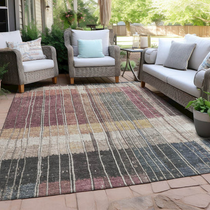 Machine Washable Indoor/Outdoor Chantille Mauve 2'6" x 3'10" Rug