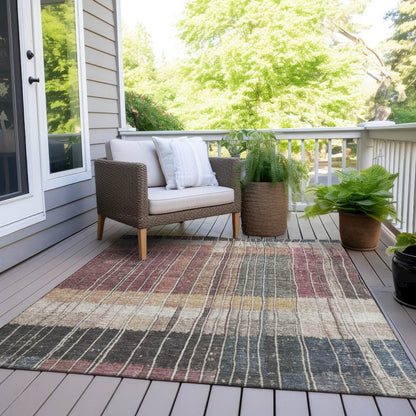 Machine Washable Indoor/Outdoor Chantille Mauve 2'6" x 3'10" Rug