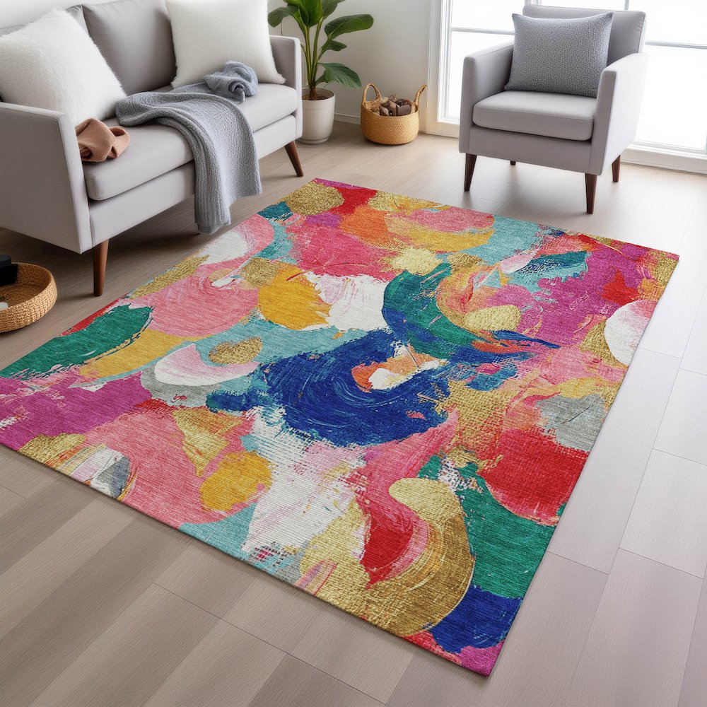 Machine Washable Indoor/Outdoor Chantille Blush 2'6" x 3'10" Rug