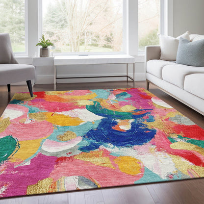 Machine Washable Indoor/Outdoor Chantille Blush 2'6" x 3'10" Rug