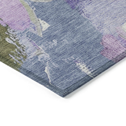 Machine Washable Indoor/Outdoor Chantille Lavender 1'8" x 2'6" Rug