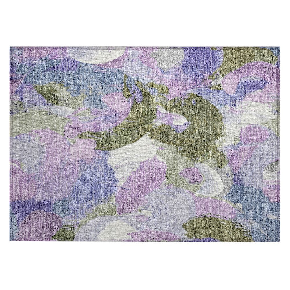 Machine Washable Indoor/Outdoor Chantille Lavender 1'8" x 2'6" Rug
