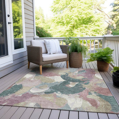 Machine Washable Indoor/Outdoor Chantille Mauve 2'6" x 3'10" Rug