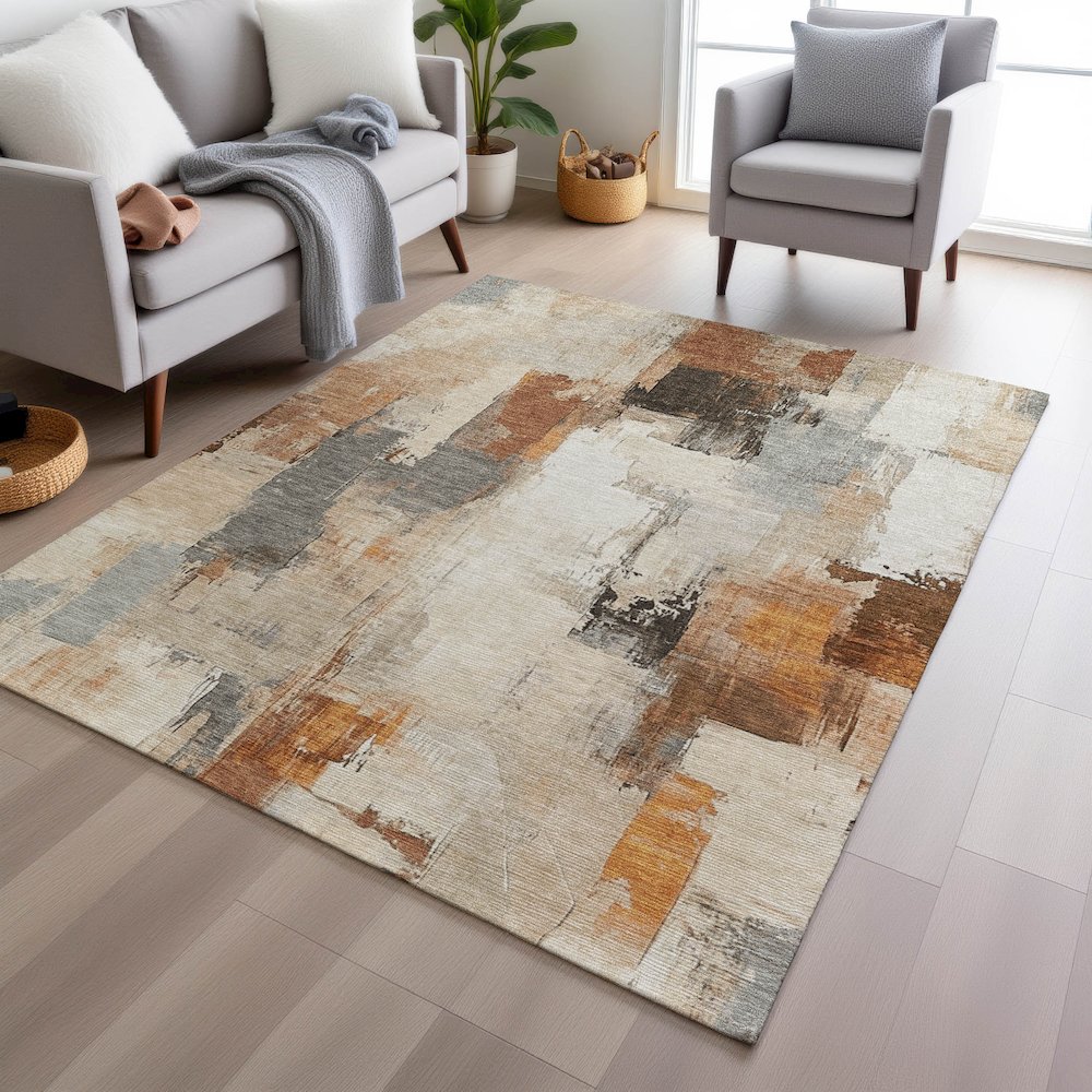 Machine Washable Indoor/Outdoor Chantille Ivory 2'6" x 3'10" Rug