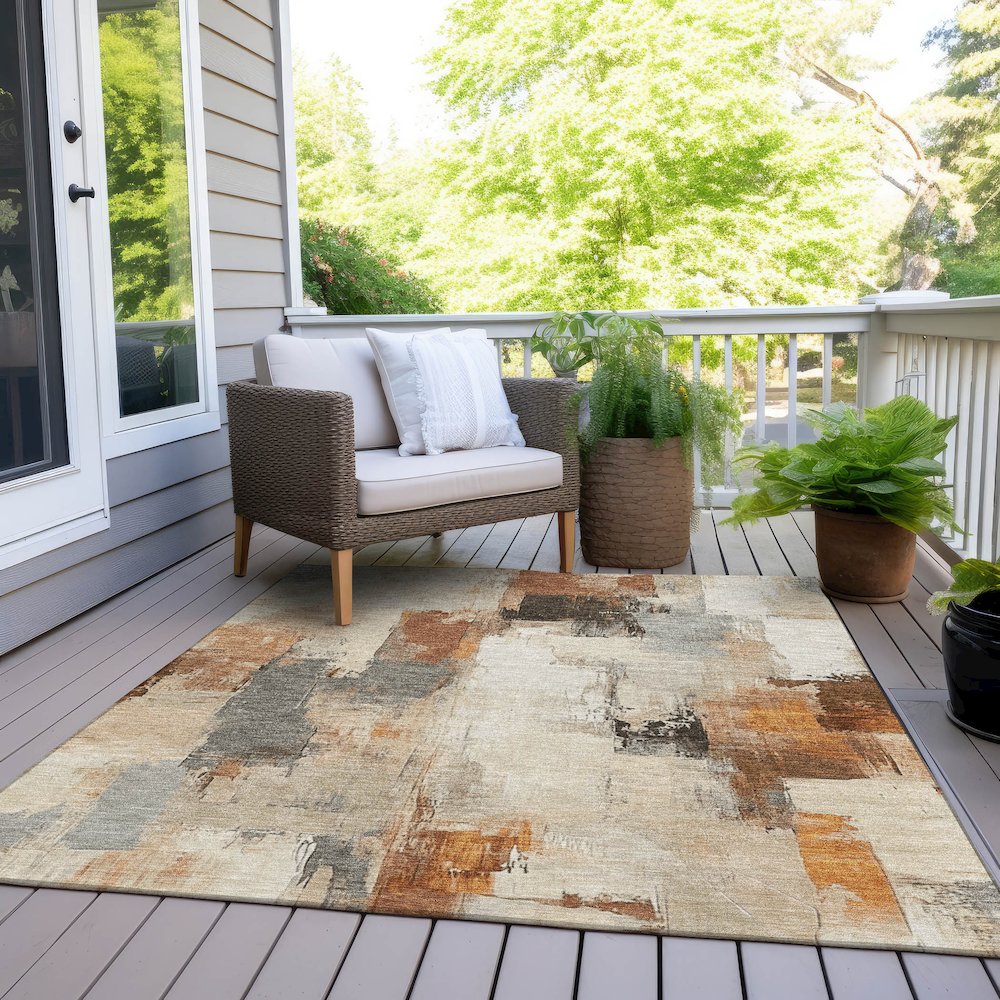 Machine Washable Indoor/Outdoor Chantille Ivory 2'6" x 3'10" Rug