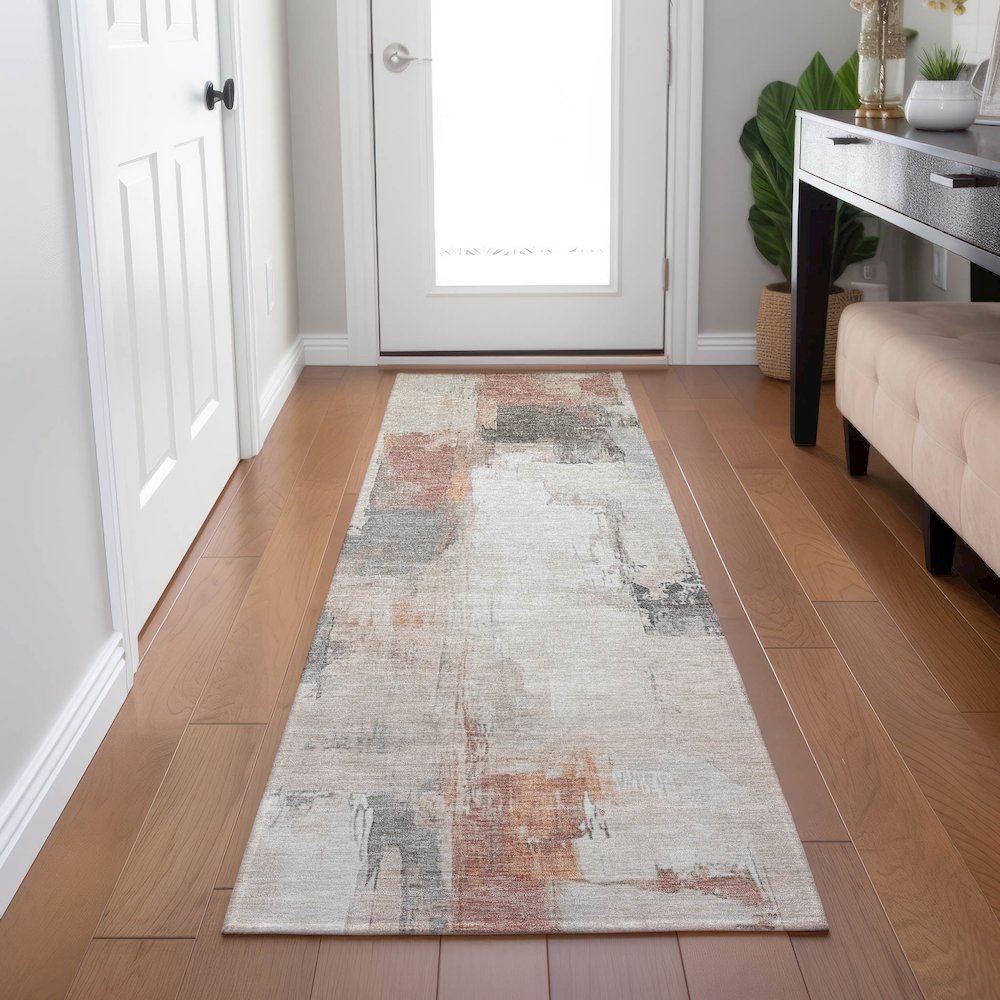 Machine Washable Indoor/Outdoor Chantille Paprika 2'3" x 7'6" Runner Rug
